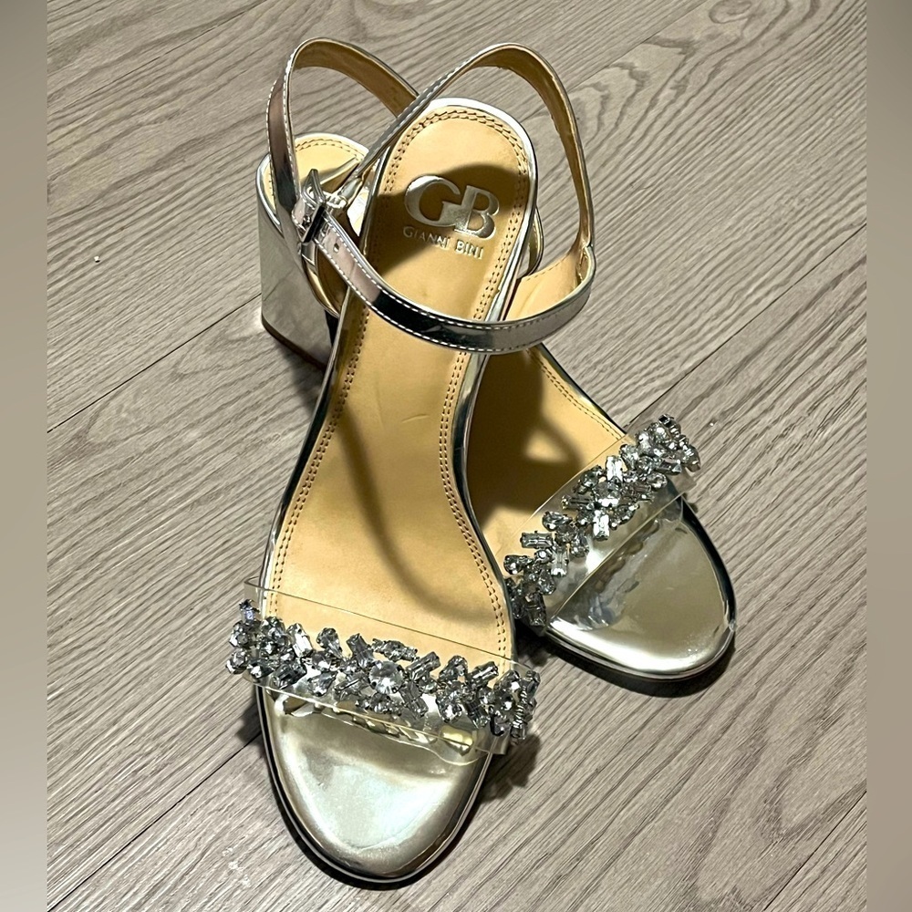 Gianni Bini Women's Silver Embellished Heels, 8M